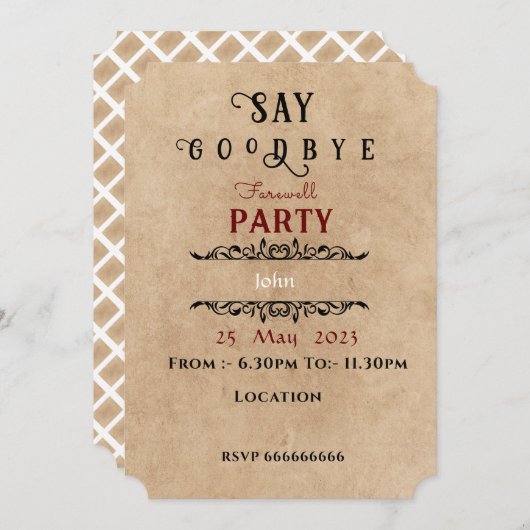 送別招待状 招待状 (正面/裏面)