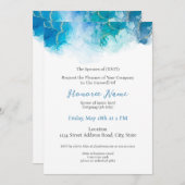 送別軍隊配偶者ブルーデジタル招待状 招待状 (正面/裏面)