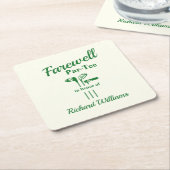 送別退職式ゴルフクラブをテーマにしたPar Tee スクエアペーパーコースター (アングル)