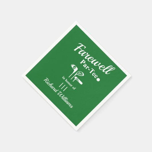 送別退職式ゴルフクラブをテーマにしたPar Tee スタンダードカクテルナプキン (角)