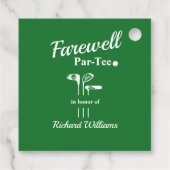 送別退職式ゴルフクラブをテーマにしたPar Tee フェイバータグ (裏面)