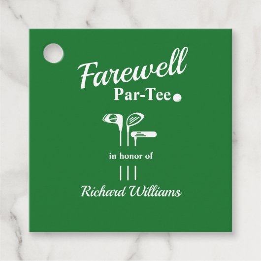 送別退職式ゴルフクラブをテーマにしたPar Tee フェイバータグ (正面)