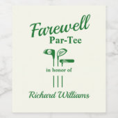 送別退職式ゴルフクラブをテーマにしたPar Tee ワインラベル (シングルラベル)