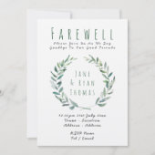 送別離れのパーティの招待状素朴葉の 招待状 (正面)