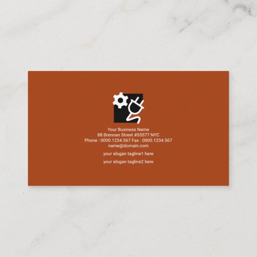 送電線のつながりのボーダーフレームの電気技師 名刺 (裏面)