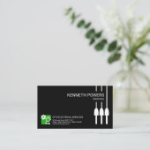 送電線のプラカードの最小主義の明白な電気技師 名刺 (スタンド正面)