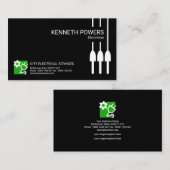 送電線のプラカードの最小主義の明白な電気技師 名刺 (正面/裏面)