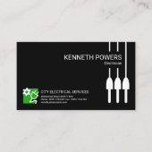 送電線のプラカードの最小主義の明白な電気技師 名刺 (正面)