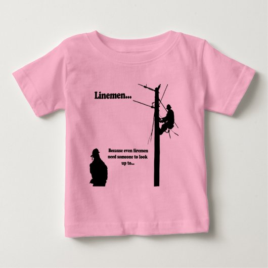 送電線作業員だから ベビーTシャツ (正面)