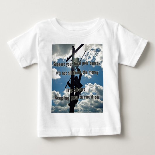 送電線作業員を応援しよう ベビーTシャツ (正面)
