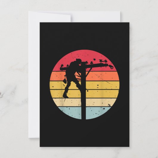 送電線電気技師へのギフト ノートカード (正面)