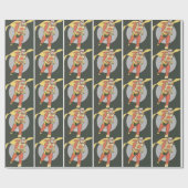 送風記号のランニングを用いるスーパーヒーロー ラッピングペーパー (フラット)