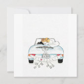 逃げていく車 サンキューカード (正面)