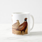 逃げやすいキジの鳥の狩り コーヒーマグカップ (正面右)