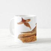 逃げやすいキジの鳥の狩り コーヒーマグカップ (正面左)