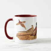 逃げやすいキジの鳥の狩り マグカップ (左)