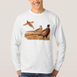逃げやすいキジの鳥の狩り Tシャツ