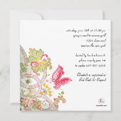 逃げやすい蝶ブライダルシャワーの招待状 招待状 (裏面)