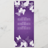 逃げやすい蝶紫色の結婚式メニュー メニュー (裏面)