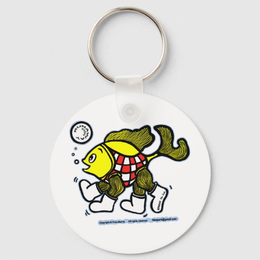 逃げる魚 キーホルダー (正面)
