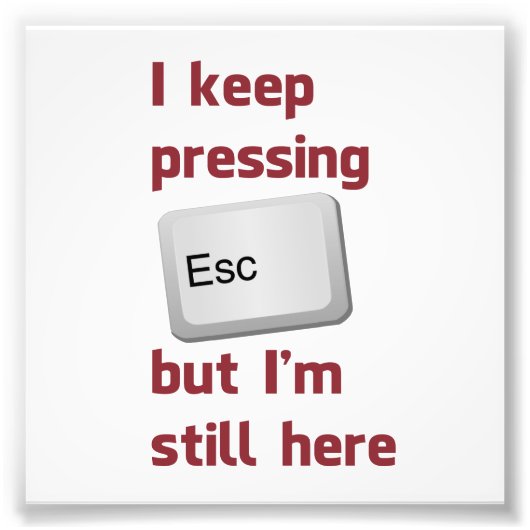 逃げ保鍵を押したが今もここにいる フォトプリント            (正面)