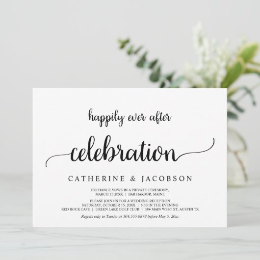 逃げ婚後のお祝い会, ハッピーエバーアフターセレブレーション, ラスティックスタイル 招待状 (スタンド正面)