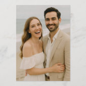 逃げ込み結婚式 ビーチフォト ウェディング レセプション 招待状 (裏面)