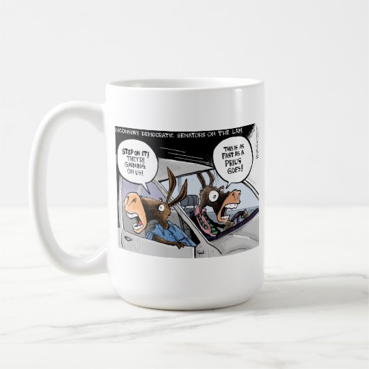 逃亡のウィスコンシン民主党員 コーヒーマグカップ (左)