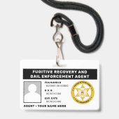 逃亡犯罪人回収保証執行エージェントのバッジ バッジ (正面（ネックストラップ付）)