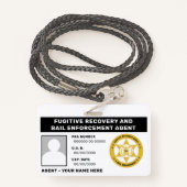 逃亡犯罪人回収保証執行エージェントのバッジ バッジ (裏面ランヤード)