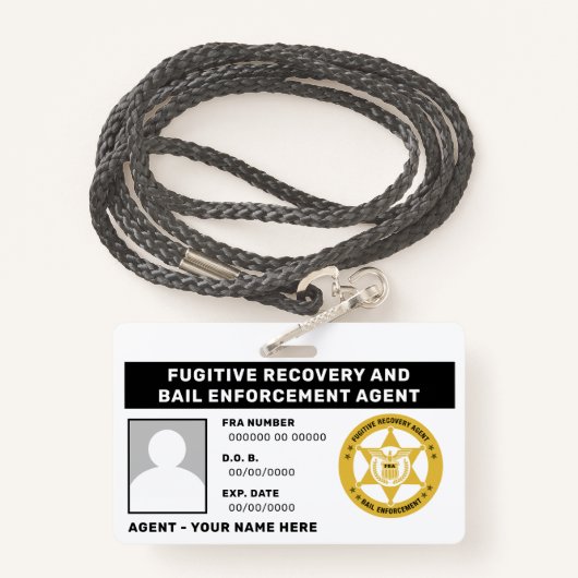 逃亡犯罪人回収保証執行エージェントのバッジ バッジ (裏面ランヤード)