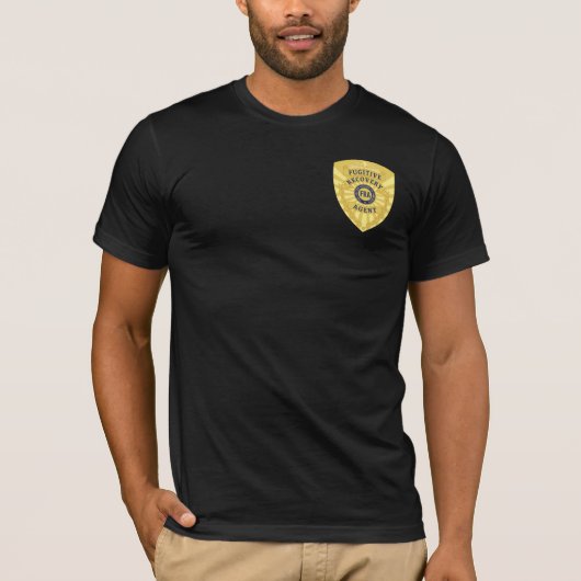 逃亡犯罪人回収業者バッジTシャツ Tシャツ (正面)