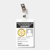 逃亡犯罪人回復および保証執行エージェントバッジ バッジ (クリップ付き裏面)