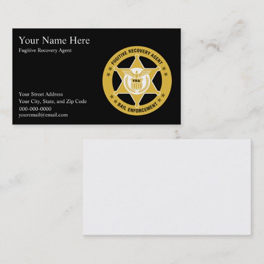 逃亡犯罪人回復と保証金の執行名刺 名刺 (正面/裏面)