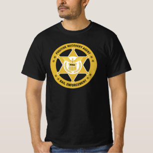 逃亡者の回復と保釈の強制バッジTシャツ Tシャツ