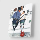 逃亡 スクエア壁時計 (傾斜)