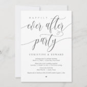 逃婚パーティー、ハッピーエバーアフターパーティー、グレー招待状 招待状 (正面)