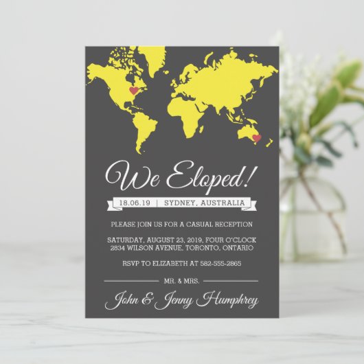 逃婚発表と受付招待 招待状 (スタンド正面)