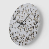 逃走中のガチョウの群れ ラージ壁時計 (傾斜)