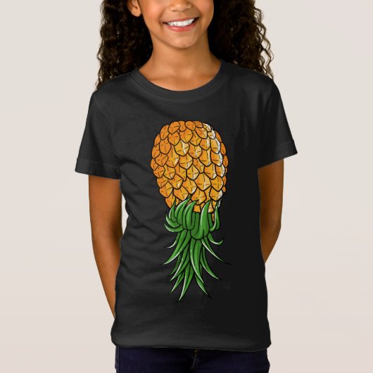 逆おもしろいさまにパイナップルギフト女男性へ性Coo Tシャツ (正面)