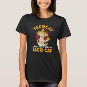 逆から読むとかわいいタコ猫 Tシャツ