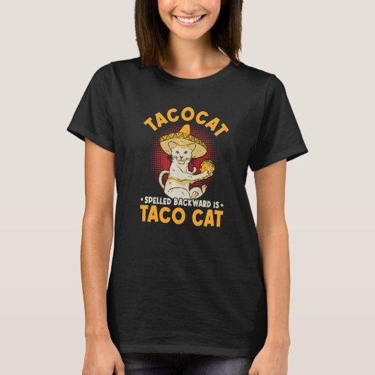 逆から読むとかわいいタコ猫 Tシャツ (正面)