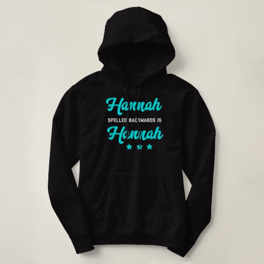 逆から読んでもHannahなTシャツ 文字遊び パーカ (デザイン正面)