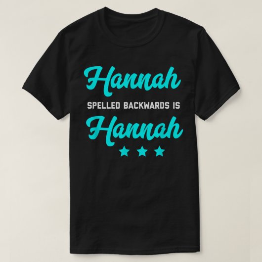 逆から読んでもHannahなTシャツ 文字遊び Tシャツ (デザイン正面)
