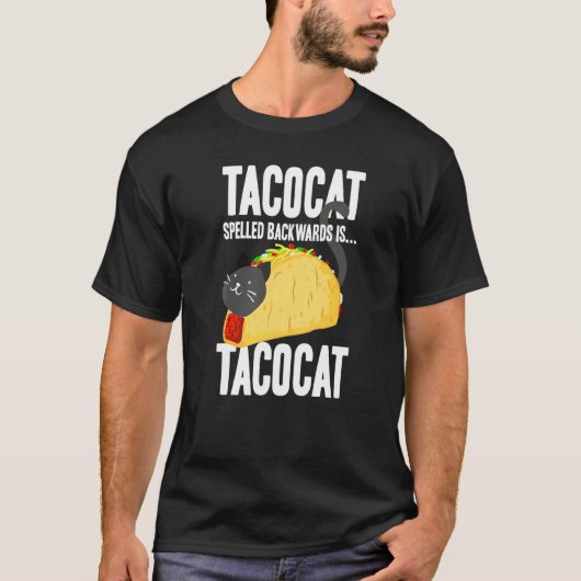 逆から読んでもTacocat タコと猫 Tシャツ (正面)