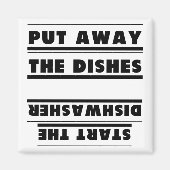 逆さおもしろいに入れ遠くにて食洗機を開始 マグネット (正面)