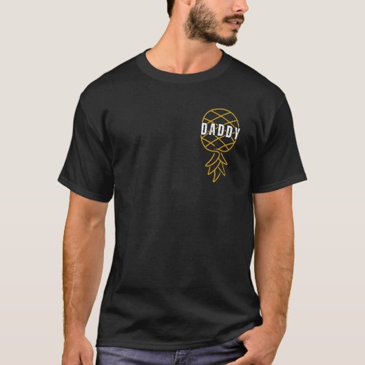 逆さおもしろいパインアップルおもしろいパパ Tシャツ (正面)