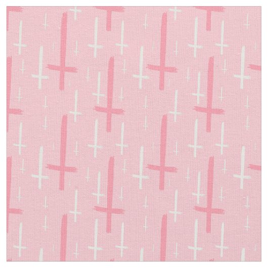 逆さになった十字型パステルピンク ファブリック (クローズアップ)