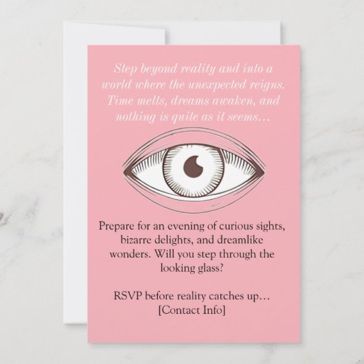 逆さのディナーパーティー, モダンシュルレアリズム 招待状 (裏面)