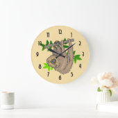 逆さまにつるす怠惰のスケッチ ラージ壁時計 (ホーム)